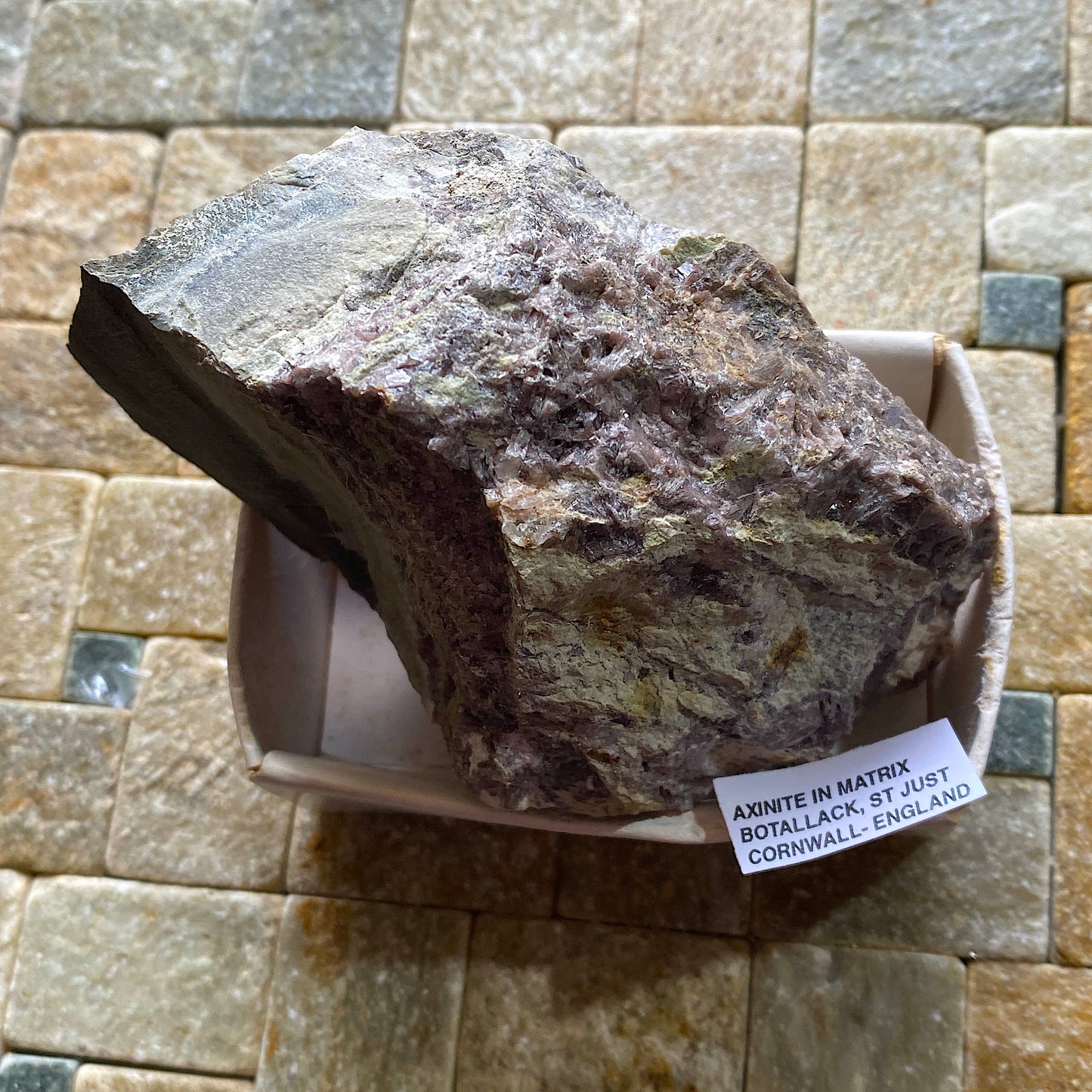 AXINITE IN MATRIX FROM WHEAL COCK, BOTALLACK, CORNWALL,  298g  MF212