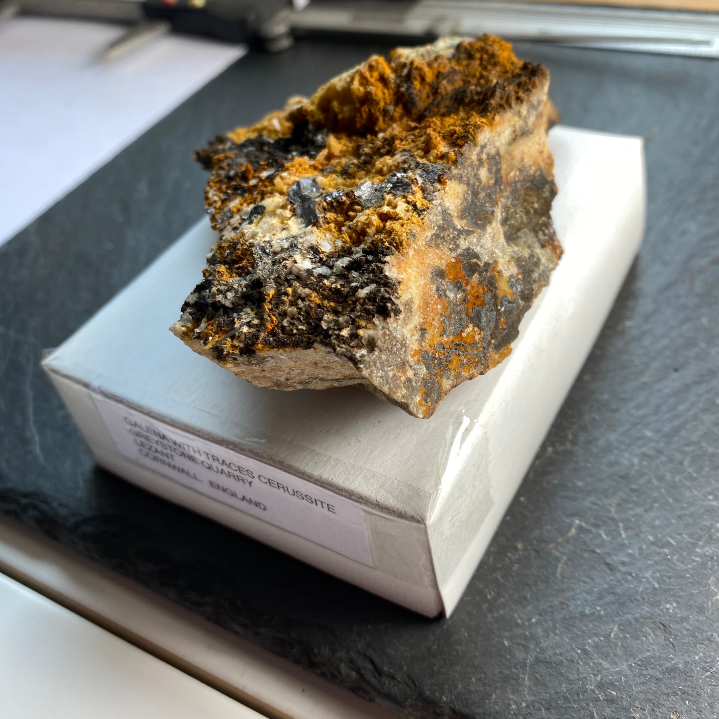 GALENA WITH MINOR CERUSSITE GREYSTONE QUARRY, CORNWALL 182g MF1432