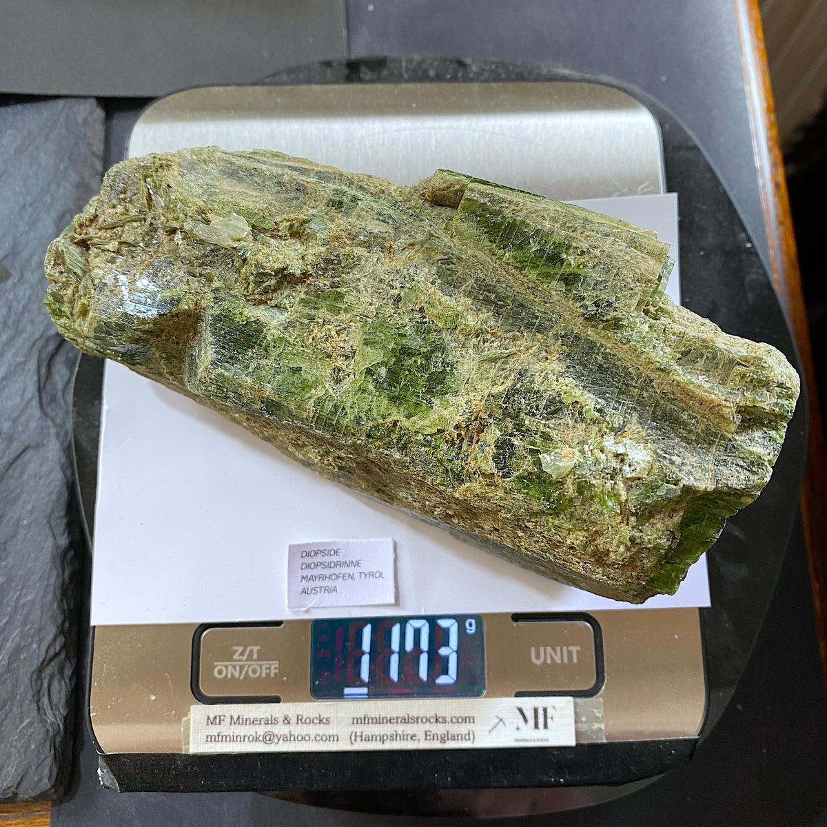 DIOPSIDE LARGE SPECIMEN FROM DIOPSIDRINNE, AUSTRIA  1173g. MF5323