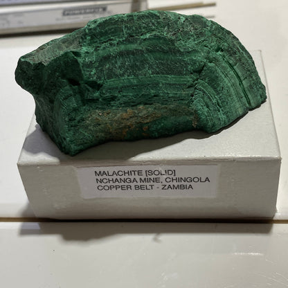 SOLID MALACHITE : CHINGOLA MINING DISTRICT, COPPER BELT, ZAMBIA. 127g MF5325