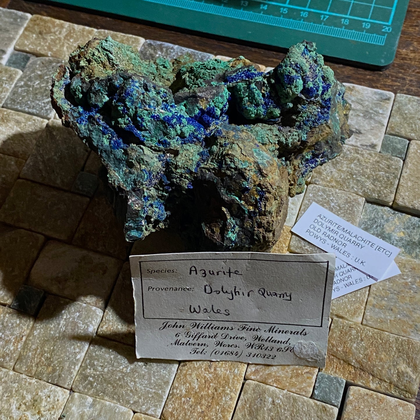 AZURITE/MALACHITE [ETC] : DOLYMIR QUARRY, OLD RADNOR, WALES  803g MF4612