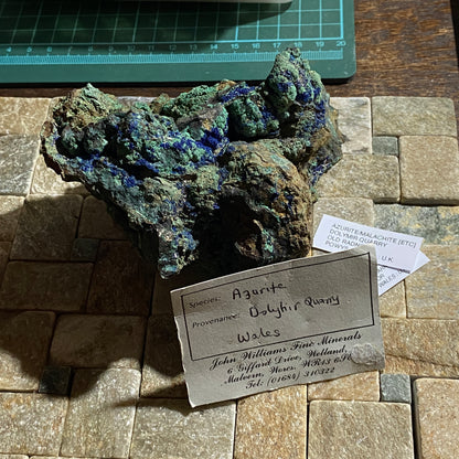 AZURITE/MALACHITE [ETC] : DOLYMIR QUARRY, OLD RADNOR, WALES  803g MF4612