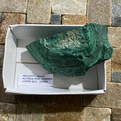 SOLID MALACHITE : CHINGOLA MINING DISTRICT, COPPER BELT, ZAMBIA. 127g MF5325