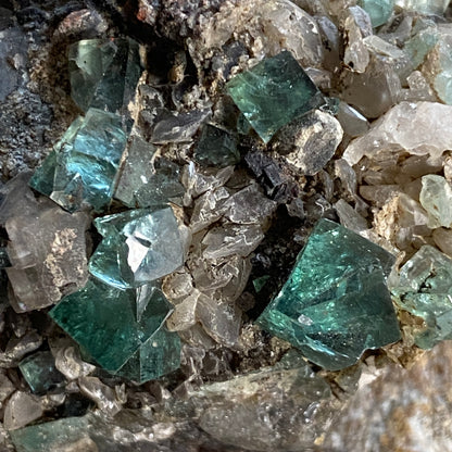 FLUORITE ON MATRIX - HEIGHTS QUARRY, WEARDALE, CO DURHAM  116g  MF3852