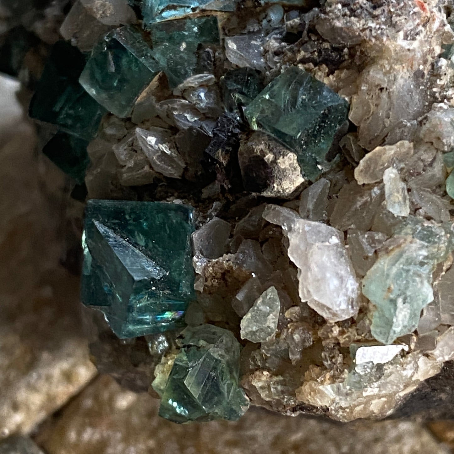 FLUORITE ON MATRIX - HEIGHTS QUARRY, WEARDALE, CO DURHAM  116g  MF3852