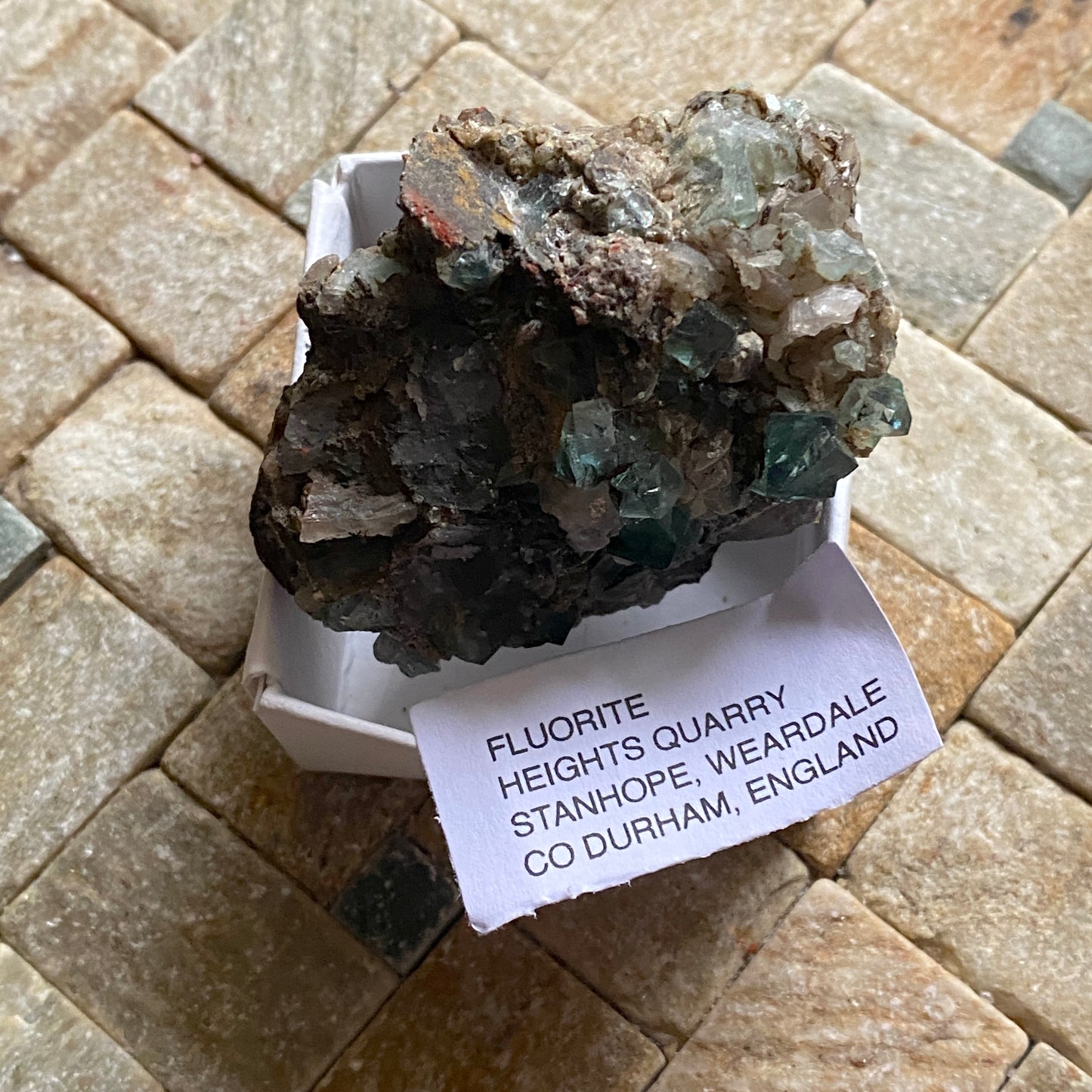 FLUORITE ON MATRIX - HEIGHTS QUARRY, WEARDALE, CO DURHAM  116g  MF3852