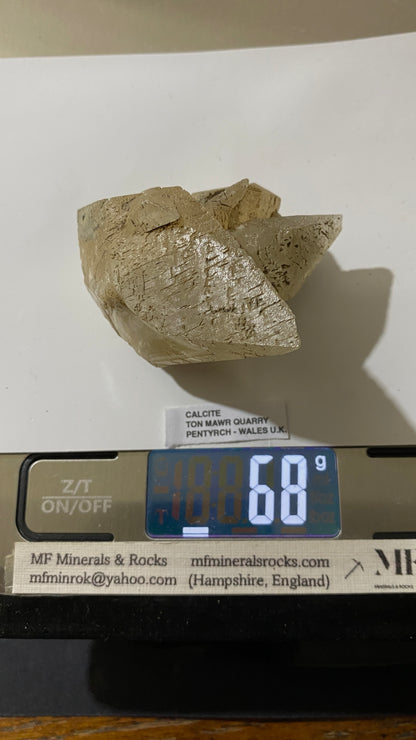 CALCITE FROM TON MAWR QUARRY, PENTYRCH, WALES  68g MF5236
