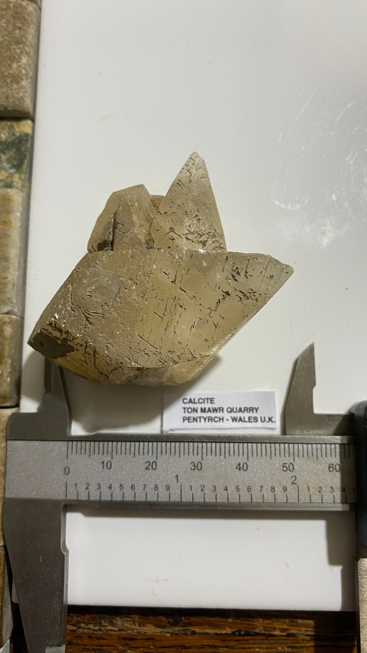 CALCITE FROM TON MAWR QUARRY, PENTYRCH, WALES  68g MF5236