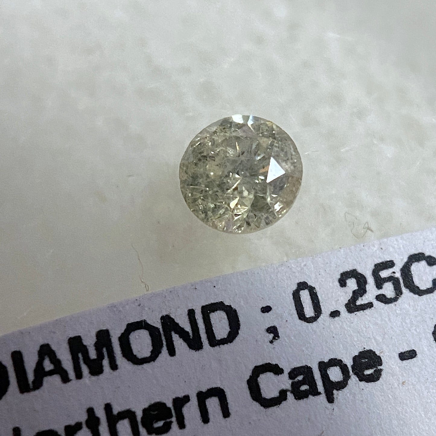 DIAMOND NATURAL GEMSTONE : KIMBERLEY, NORTHERN CAPE, SOUTH AFRICA 0.25Ct MFG5489