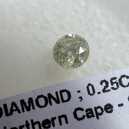 DIAMOND NATURAL GEMSTONE : KIMBERLEY, NORTHERN CAPE, SOUTH AFRICA 0.25Ct MFG5489