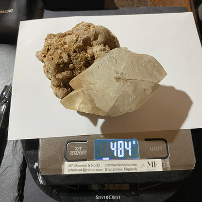 TWINNED CALCITE 0N MATRIX : TAFF'S WELL. PENTRYRCH, WALES 484g MF4676