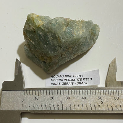 AQUAMARINE BERYL : MEDINA PEGMATITE FIELD, MINAS GERAIS, BRAZIL 47g MF5337