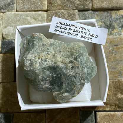 AQUAMARINE BERYL : MEDINA PEGMATITE FIELD, MINAS GERAIS, BRAZIL 47g MF5337