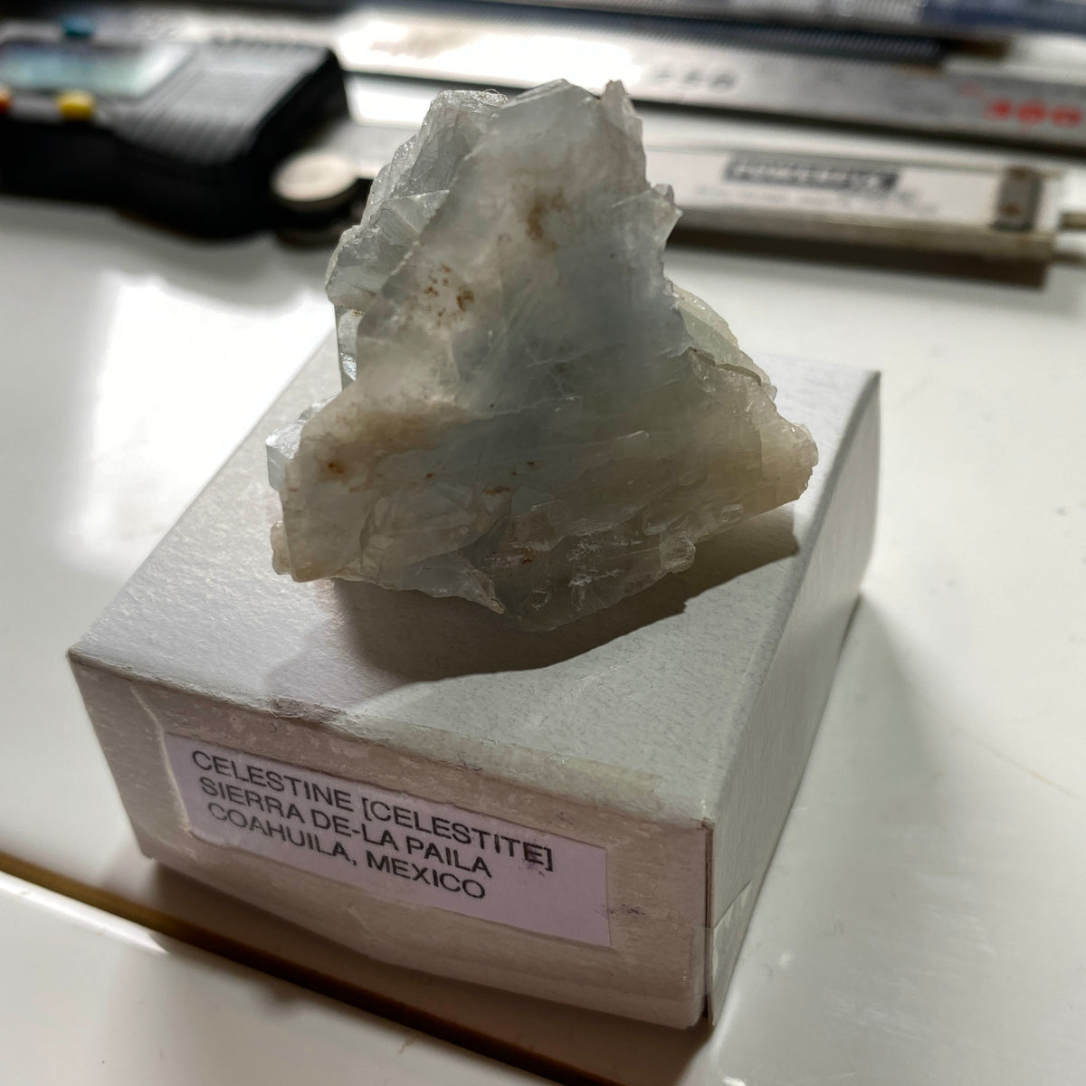 CELESTINE [CELESTITE] : SIERRA DE-LA PAILA, COAHUILA, MEXICO  53g MF5328