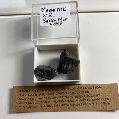 MAGNETITE SPECIMENS x 2 - BROSSO MINE, ITALY. TOTAL 12g. MF3595