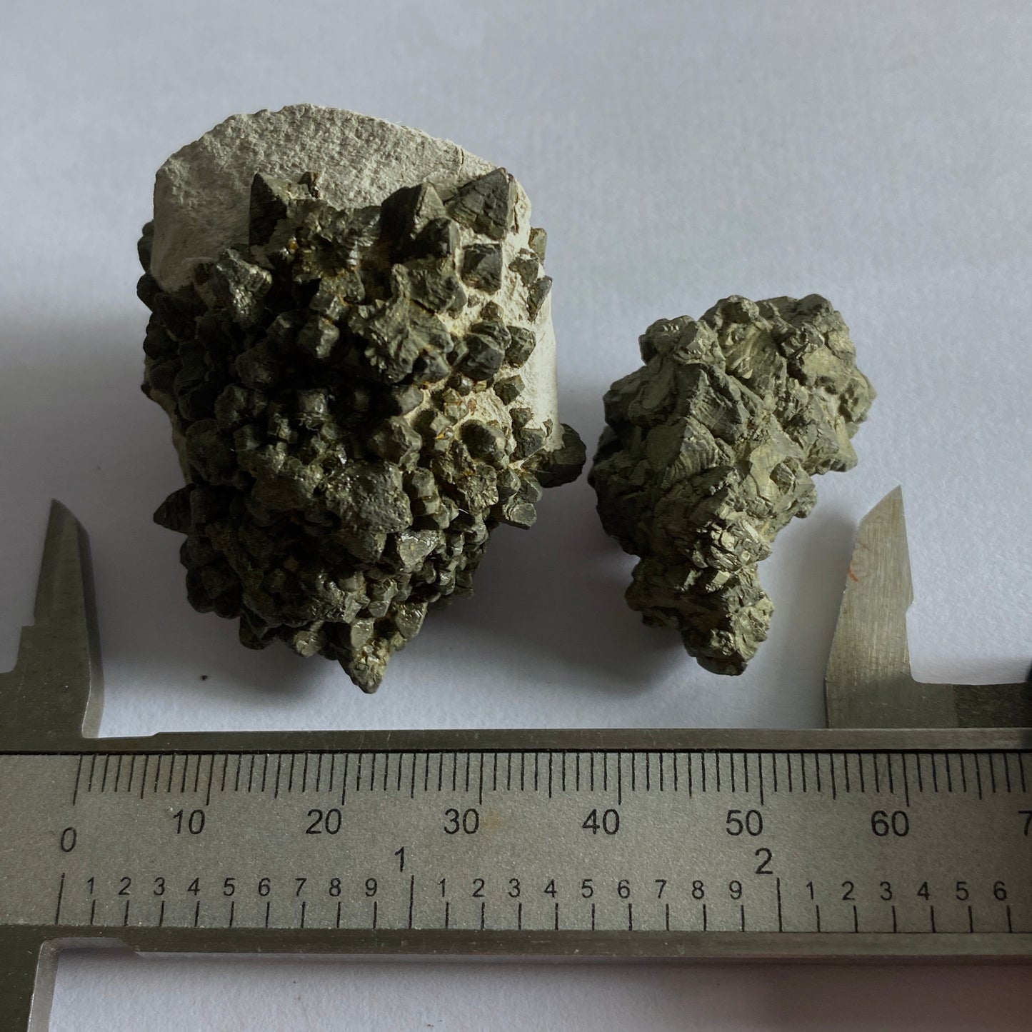 MARCASITE x 2 SPECIMENS ABBOTS CLIFF, FOLKSTONE, ENGLAND 93g  MF1443