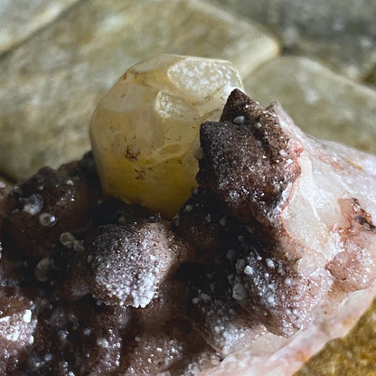 CALCITE WITH QUARTZ & GOETHITE - DULCOTE QUARRY, MENDIP HILLS, SOMERSET, ENGLAND. 56g MF6325