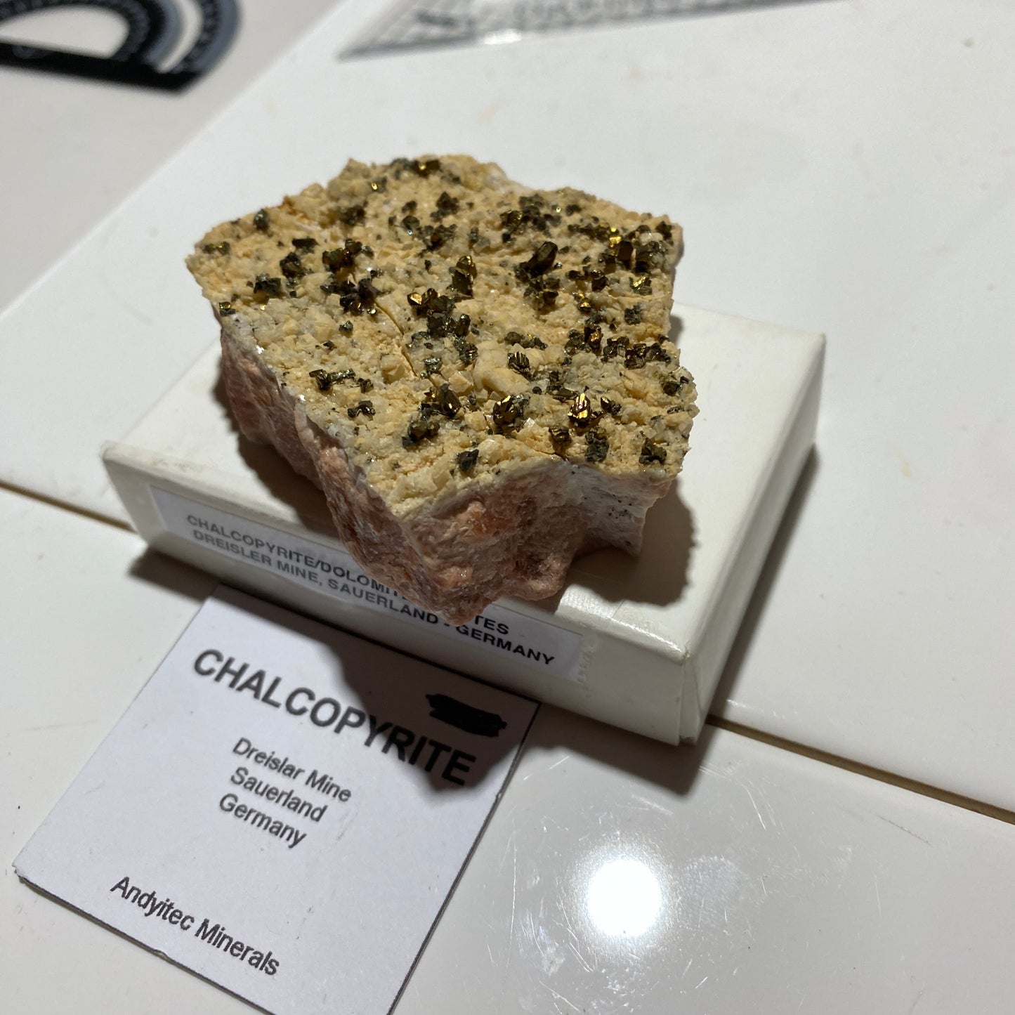 CHALCOPYRITE/DOLOMITE/BARYTES: DREISLER MINE, SAVERLAND, GERMANY. 143g MF4677