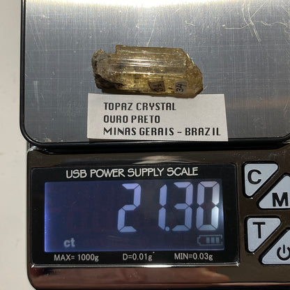 TOPAZ CRYSTAL : OURO PRETO, MINAS GERAIS, BRAZIL  21.30Ct. MF5343