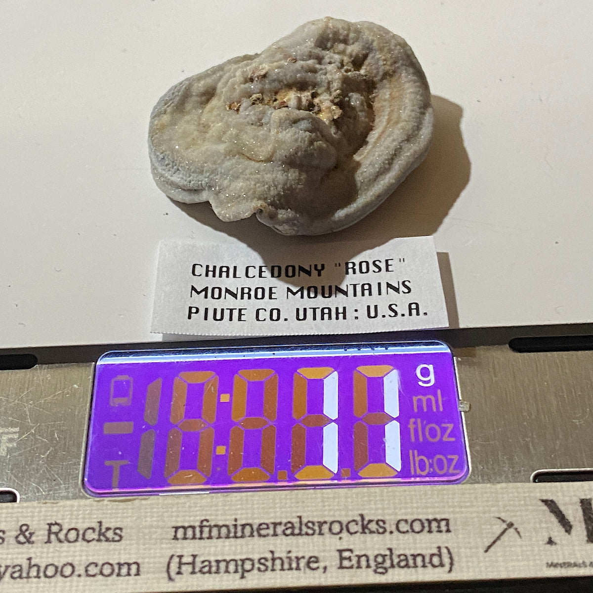 CHALCEDONY "ROSE" : MONROE MOUNTAINS, PIUTE COUNTY, UTAH, U.S.A.  11g. MF5344