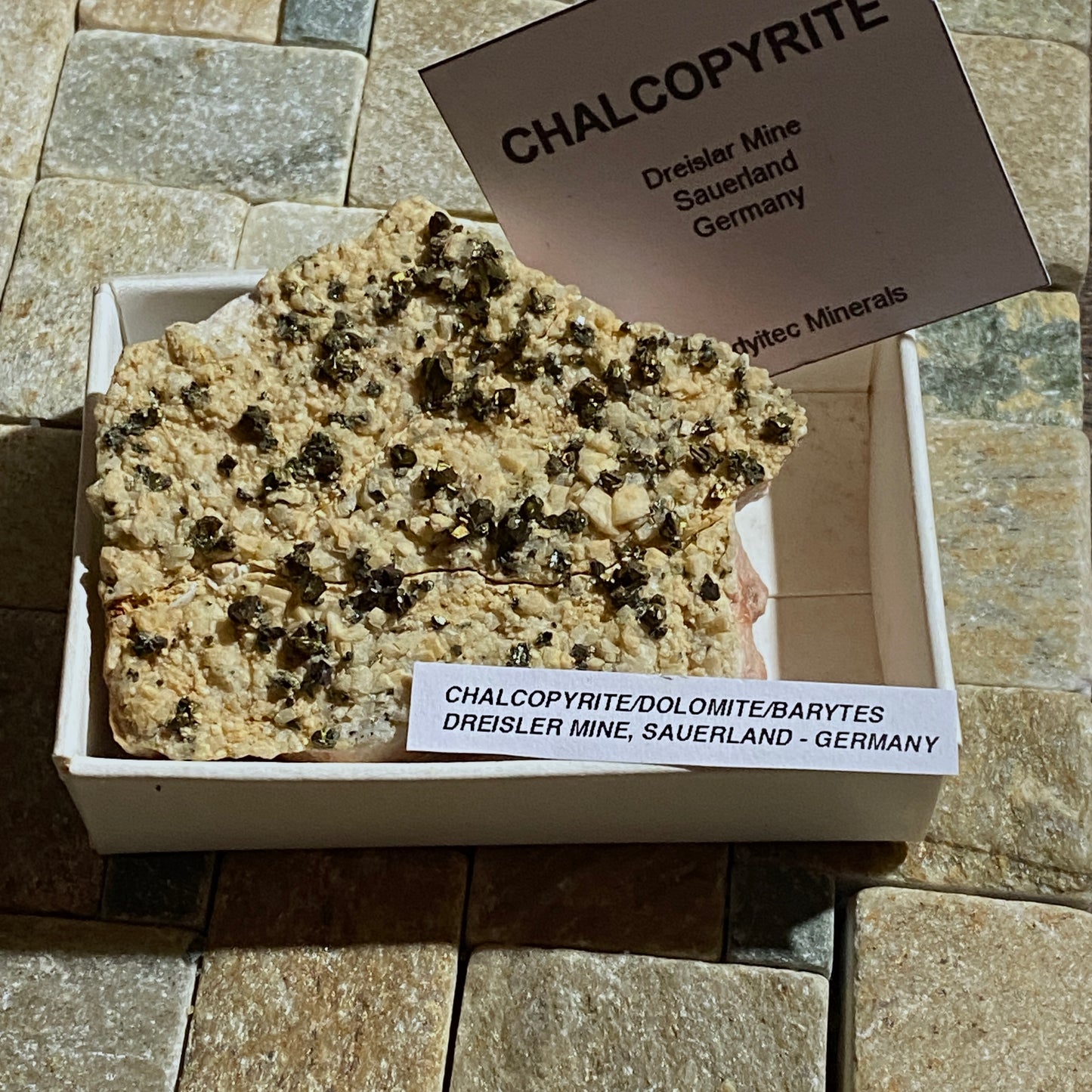 CHALCOPYRITE/DOLOMITE/BARYTES: DREISLER MINE, SAVERLAND, GERMANY. 143g MF4677