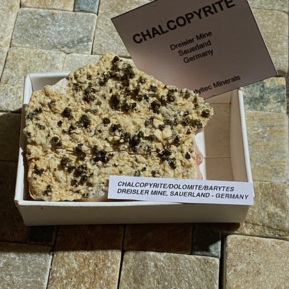 CHALCOPYRITE/DOLOMITE/BARYTES: DREISLER MINE, SAVERLAND, GERMANY. 143g MF4677