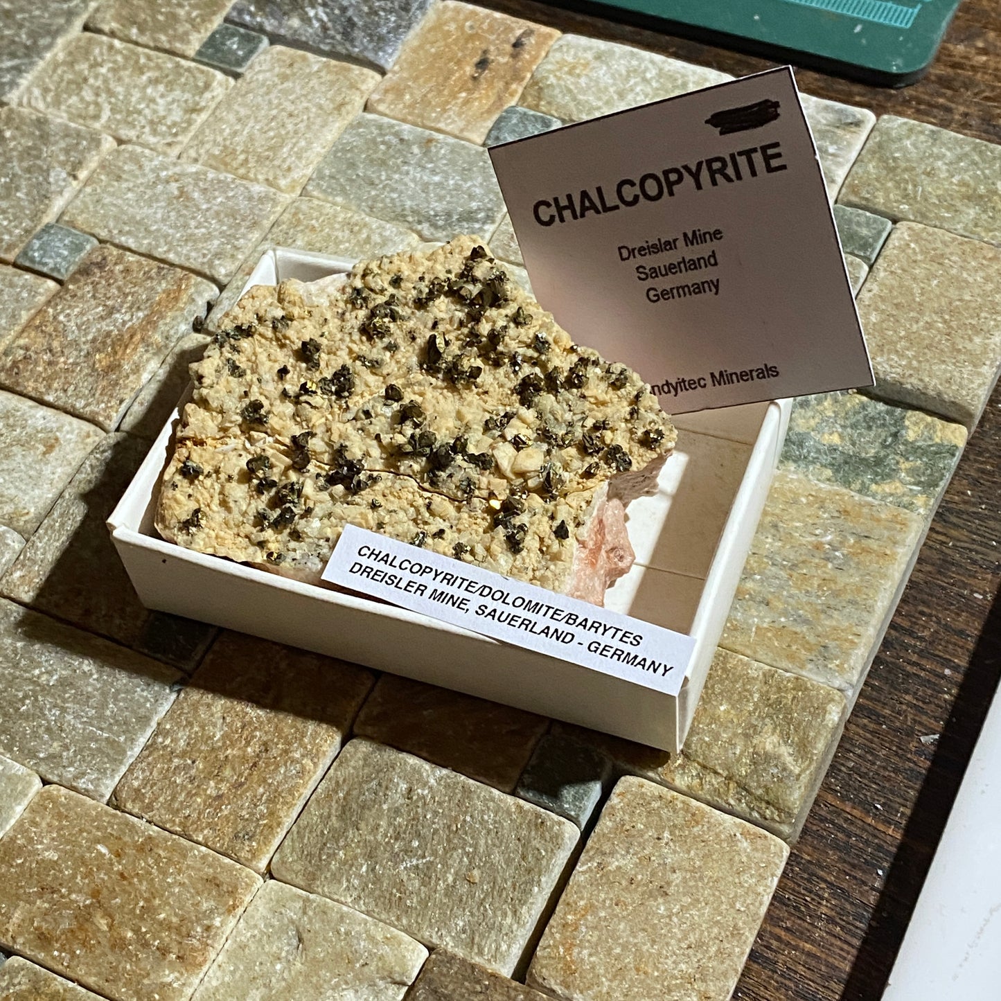 CHALCOPYRITE/DOLOMITE/BARYTES: DREISLER MINE, SAVERLAND, GERMANY. 143g MF4677