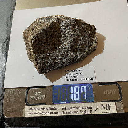 ARSENOPYRITE : POLDICE MINE, GWENNAP- CORNWALL  187g. MF5345