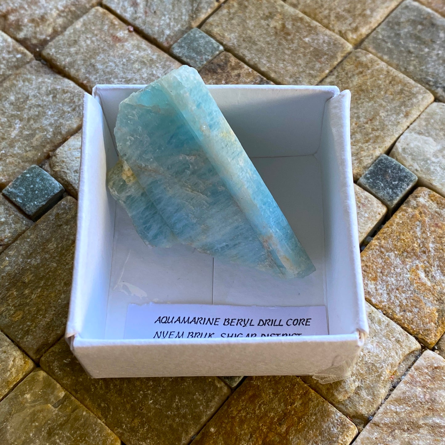 AQUAMARINE BERYL DRILL CORE SPECIMEN - SHIGAR, PAKISTAN. 19g MF3743