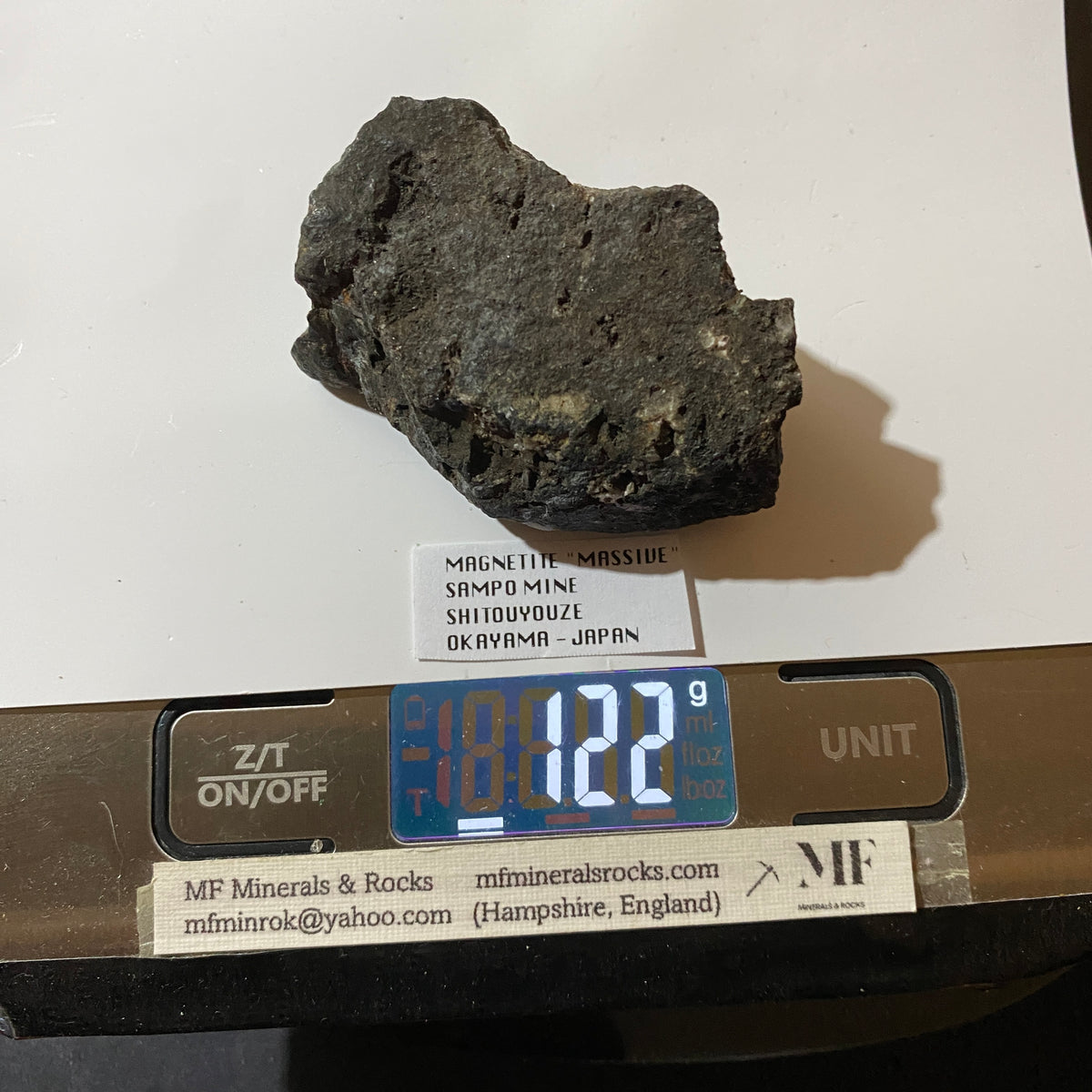 MAGNETITE "MASSIVE" : SAMPO MINE, OKAYAMA PREFECTURE, JAPAN  122g MF5347