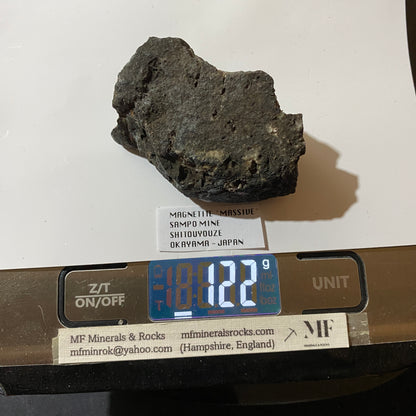 MAGNETITE "MASSIVE" : SAMPO MINE, OKAYAMA PREFECTURE, JAPAN  122g MF5347