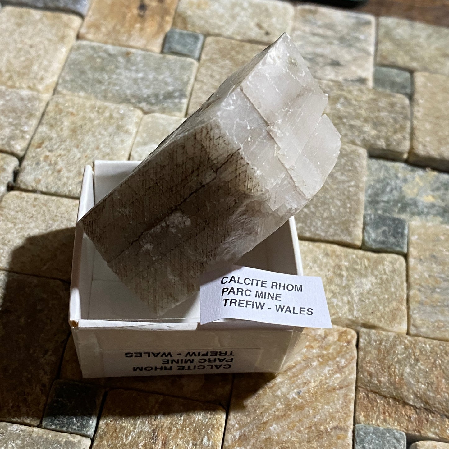 CALCITE RHOM FROM PARC MINE, TREWIF, WALES ; 65g. MF4675