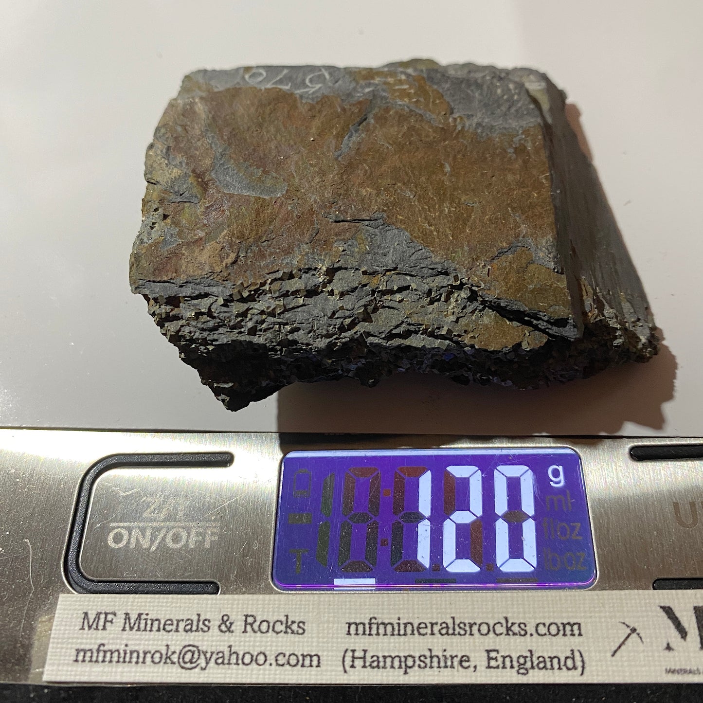 PYRITE IN SLATE : PENRHYN SLATE QUARRY, LLANDYGAI, WALES 120g MF4665