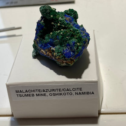 MALACHITE/AZURITE/CALCITE : YSUMEB MINE, OSHIKOTO, NAMIBIA. 36g MF5348
