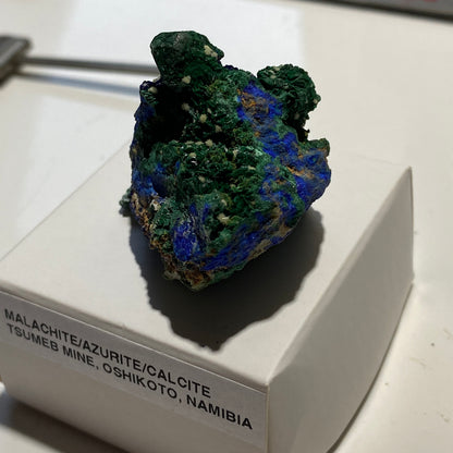 MALACHITE/AZURITE/CALCITE : YSUMEB MINE, OSHIKOTO, NAMIBIA. 36g MF5348