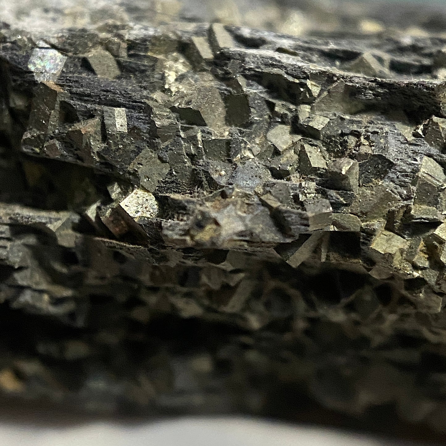 PYRITE IN SLATE : PENRHYN SLATE QUARRY, LLANDYGAI, WALES 120g MF4665