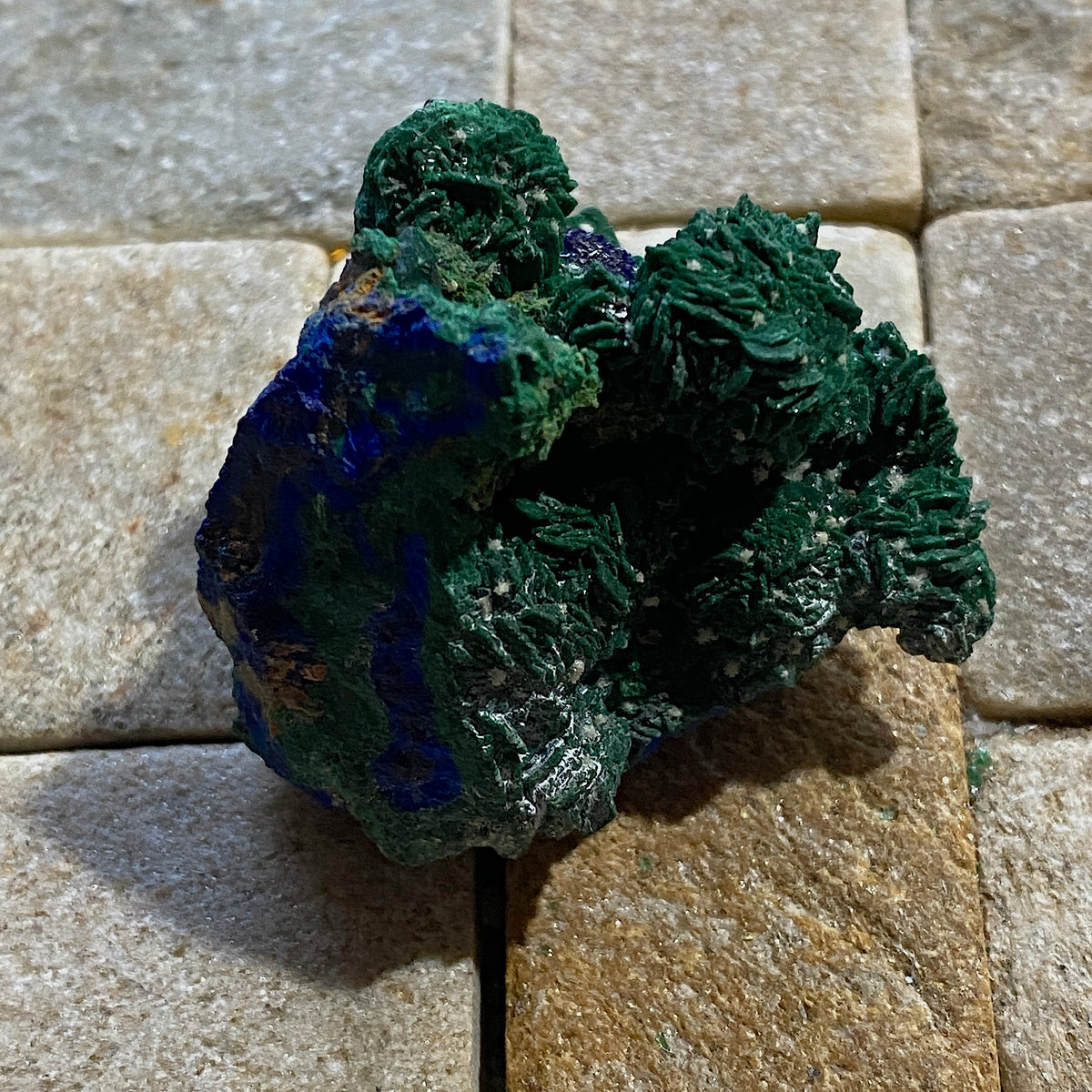 MALACHITE/AZURITE/CALCITE : YSUMEB MINE, OSHIKOTO, NAMIBIA. 36g MF5348
