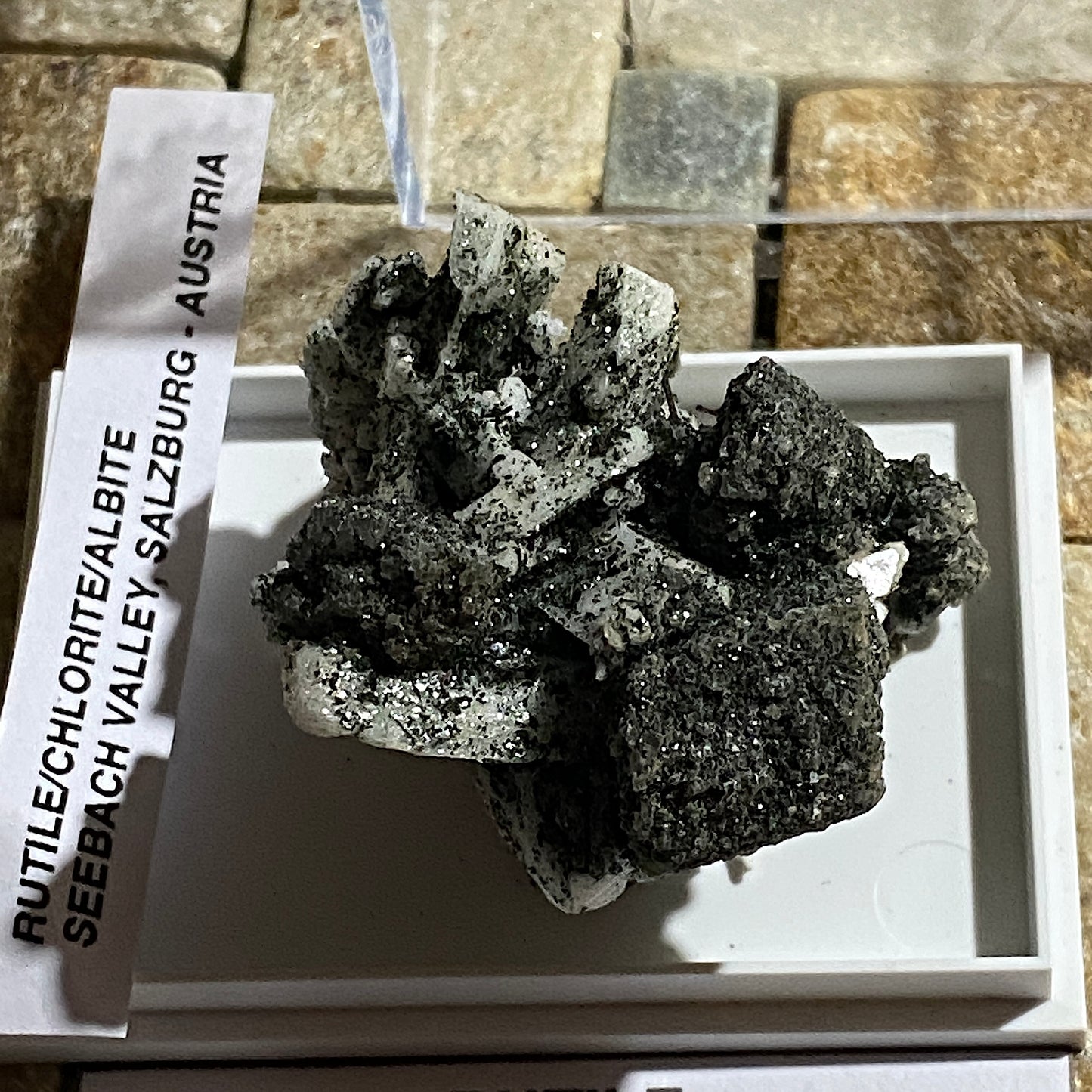 RUTILE/CHLORITE/ALBITE EXQUISITE SPECIMEN : SEEBACH VALLEY, AUSTRIA 30g MF4679