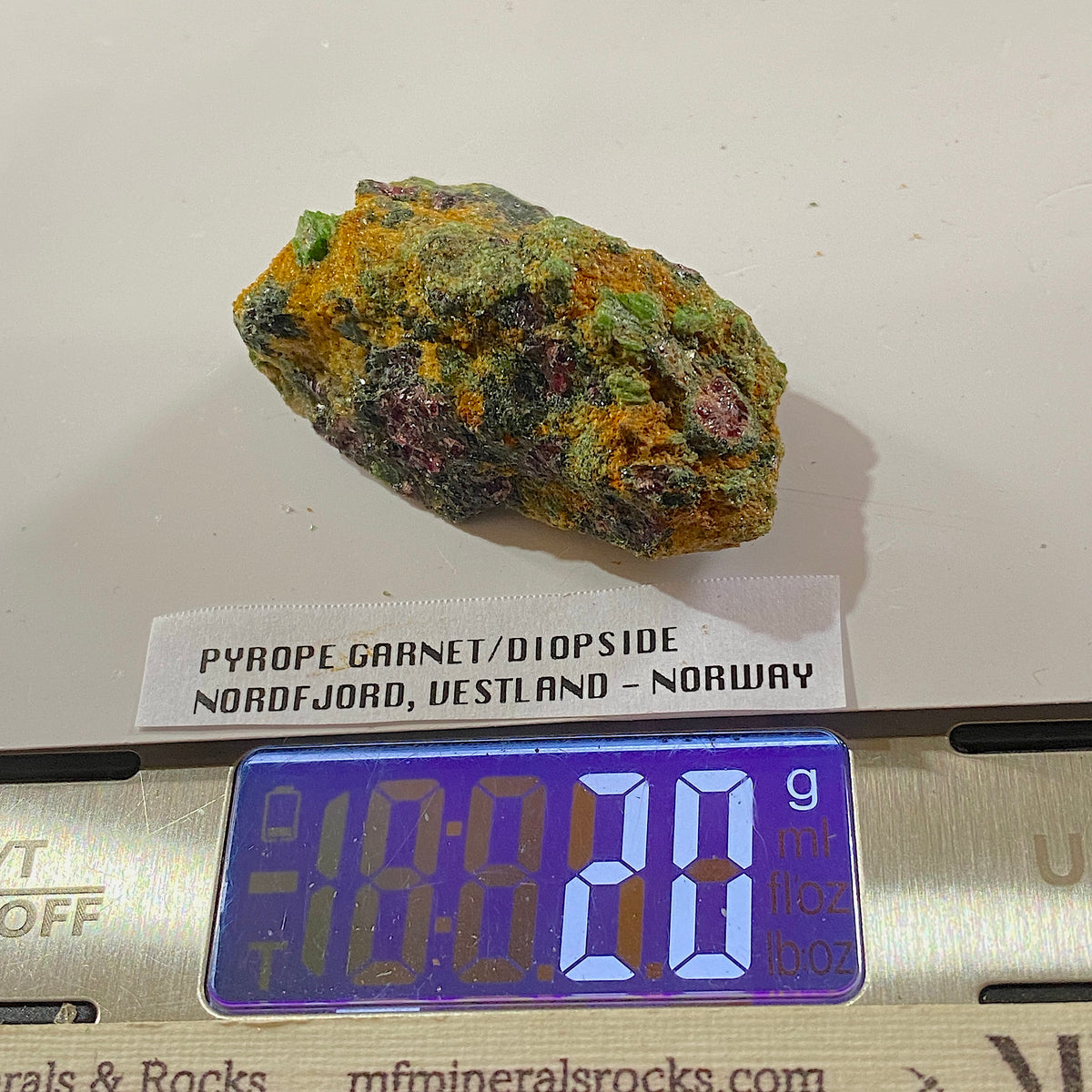 PYROPE/DIOPSIDE /ETC : NORDFJORD, VESTLAND, NORWAY. 20g MF5350