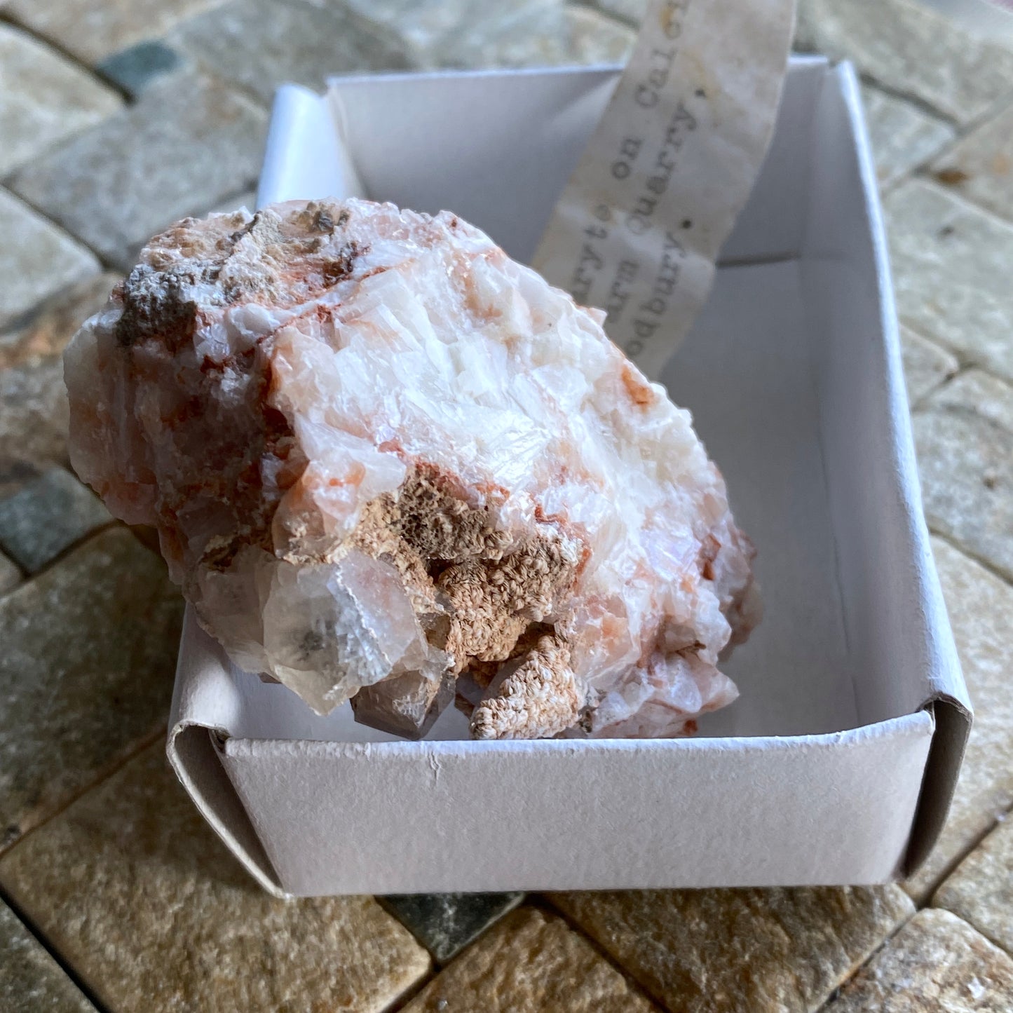 COCKSCOMB BARITE ON CALCITE HAMPSTEAD FARM QUARRY, ENGLAND 78g MF1452