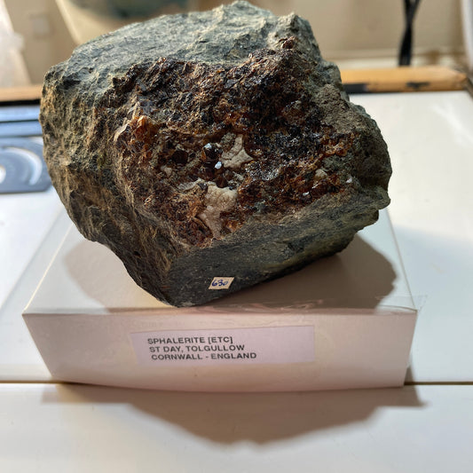 SPHALERITE [ETC] ON MATRIX : ST DAY, TOLGULLOW, CORNWALL 679g MF4668