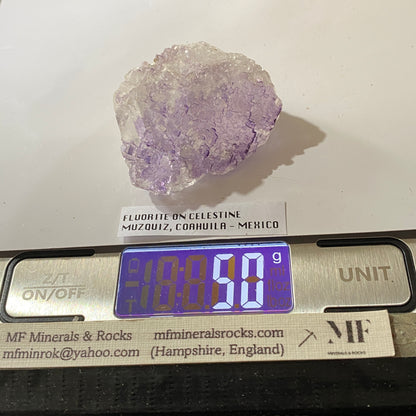 FLUORITE ON CELESTITE : TULE MINE, MUZQUIZ, COAHUILA, MEXICO. 50g MF5352