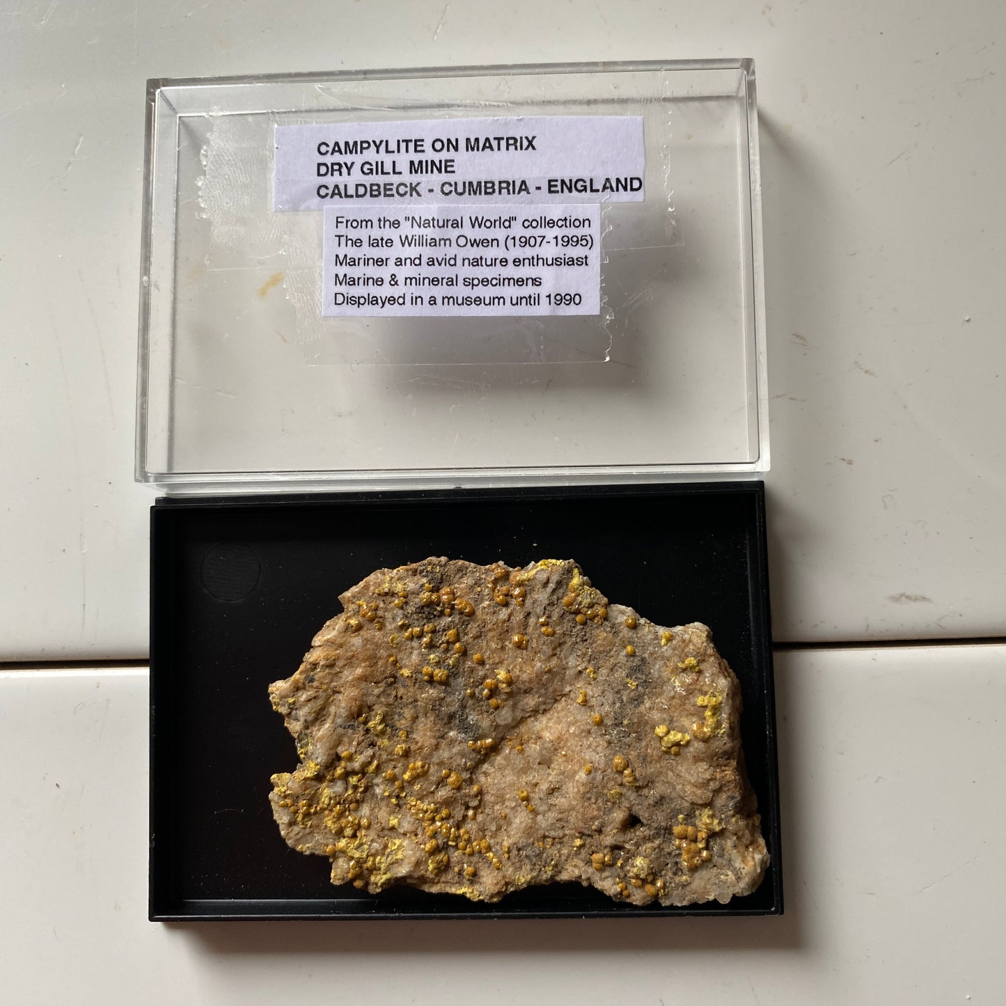 CAMPYLITE [MIMETITE] - DRY GILL MINE, CALDBECK, CUMBRIA 19g MF647