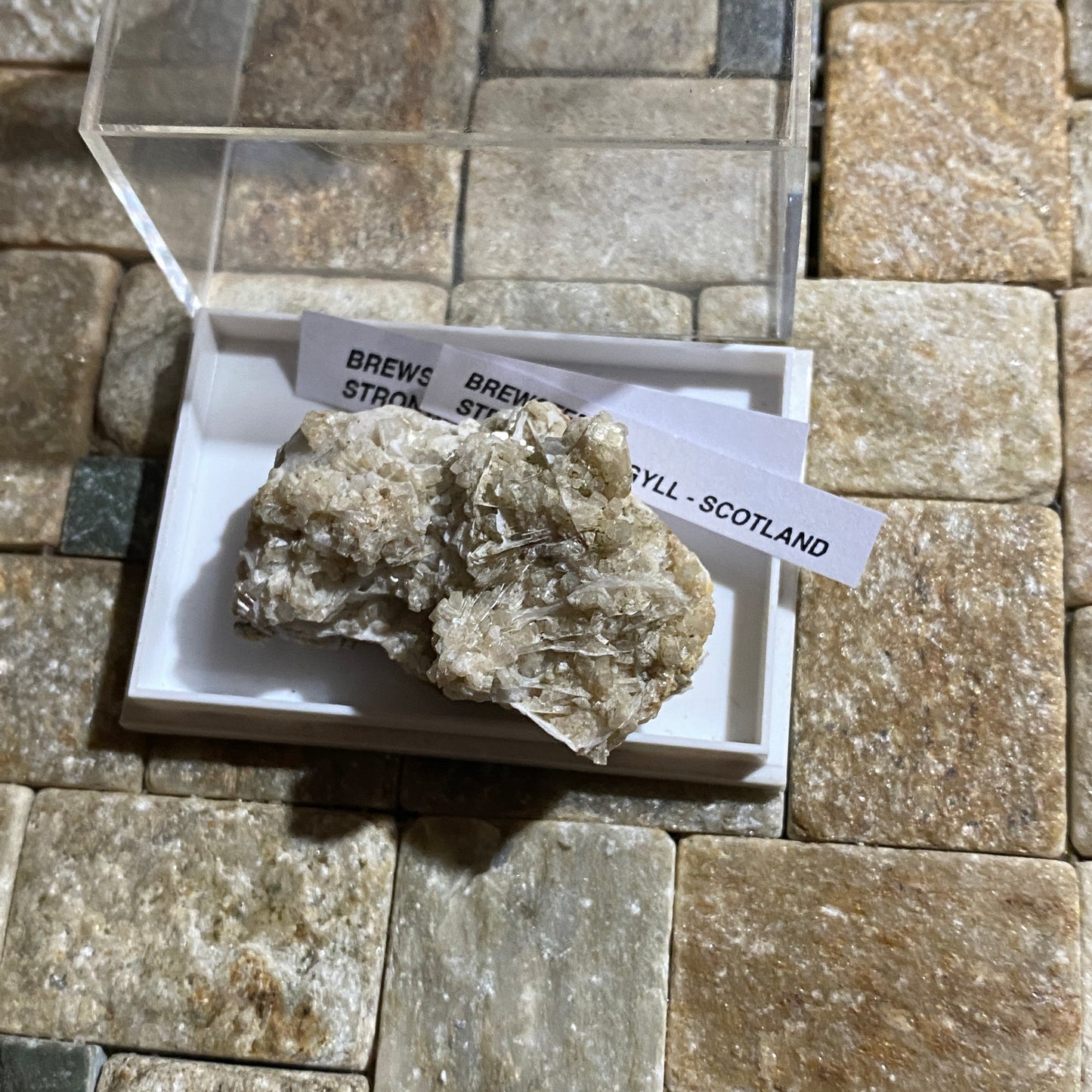 BREWSTERITE : CLASHGORM MINE, STRONTIAN, ARGYL, SCOTLAND 26g MF4678