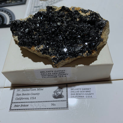 MELANITE GARNET : NEW IDRA MINING DISTRICT, SAN BENITO , CALIFORNIA, U.S.A. 240g MF4686