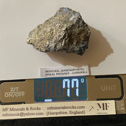 MISPICKEL [ARSENOPYRITE] : WHEAL PROSPER, ST HILARY, CORNWALL, ENGLAND  77g MF5363