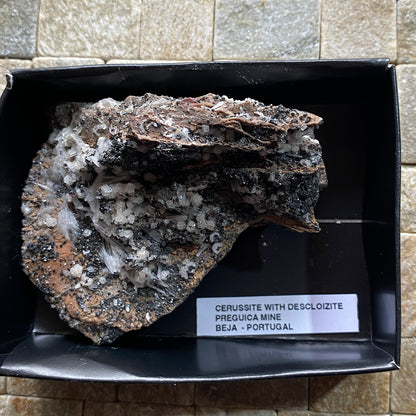 CERUSSITE WITH DESCLOZITE [ETC] - PREGUICA MINE, BEJA, PORTUGAL 192g MF665