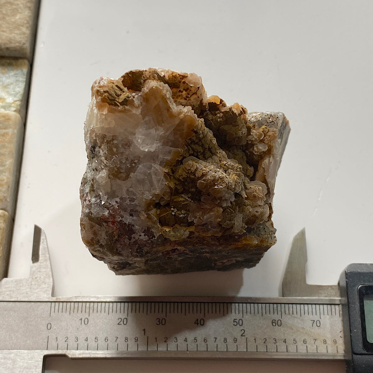 GOETHITE WITH CALCITE : WHEAL EDWARD, BOTALLACK, ST JUST, CORNWALL. 182g MF5355