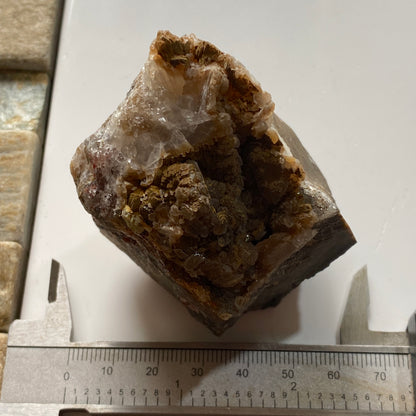 GOETHITE WITH CALCITE : WHEAL EDWARD, BOTALLACK, ST JUST, CORNWALL. 182g MF5355