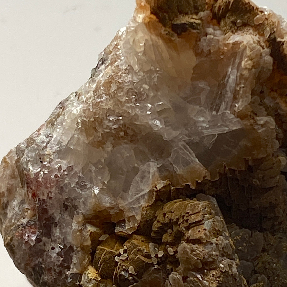 GOETHITE WITH CALCITE : WHEAL EDWARD, BOTALLACK, ST JUST, CORNWALL. 182g MF5355